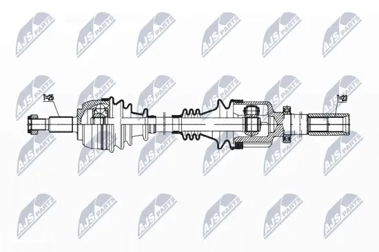 Antriebswelle Vorderachse rechts NTY NPW-RE-199 Bild Antriebswelle Vorderachse rechts NTY NPW-RE-199