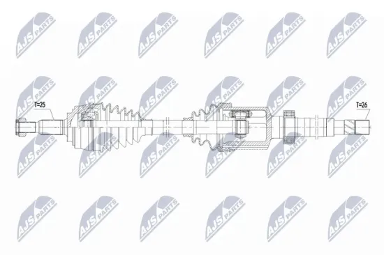 Antriebswelle Vorderachse rechts NTY NPW-RE-219 Bild Antriebswelle Vorderachse rechts NTY NPW-RE-219