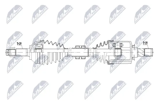 Antriebswelle Vorderachse links NTY NPW-RE-232 Bild Antriebswelle Vorderachse links NTY NPW-RE-232