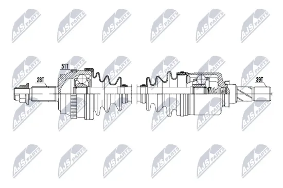 Antriebswelle Vorderachse links NTY NPW-RE-238 Bild Antriebswelle Vorderachse links NTY NPW-RE-238