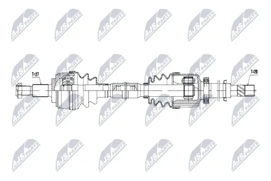 Antriebswelle Vorderachse rechts NTY NPW-RE-247 Bild Antriebswelle Vorderachse rechts NTY NPW-RE-247