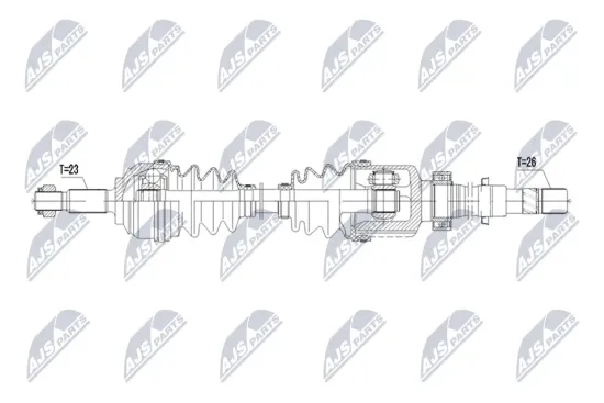 Antriebswelle Vorderachse rechts NTY NPW-RE-256 Bild Antriebswelle Vorderachse rechts NTY NPW-RE-256