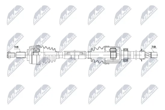 Antriebswelle Vorderachse rechts NTY NPW-RE-259 Bild Antriebswelle Vorderachse rechts NTY NPW-RE-259