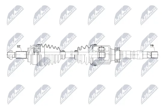 Antriebswelle Vorderachse rechts NTY NPW-RE-261 Bild Antriebswelle Vorderachse rechts NTY NPW-RE-261