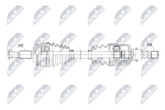 Antriebswelle Vorderachse links NTY NPW-RE-266 Bild Antriebswelle Vorderachse links NTY NPW-RE-266