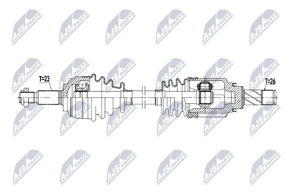 Antriebswelle Vorderachse links NTY NPW-RE-281