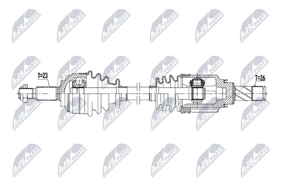 Antriebswelle Vorderachse links NTY NPW-RE-281 Bild Antriebswelle Vorderachse links NTY NPW-RE-281