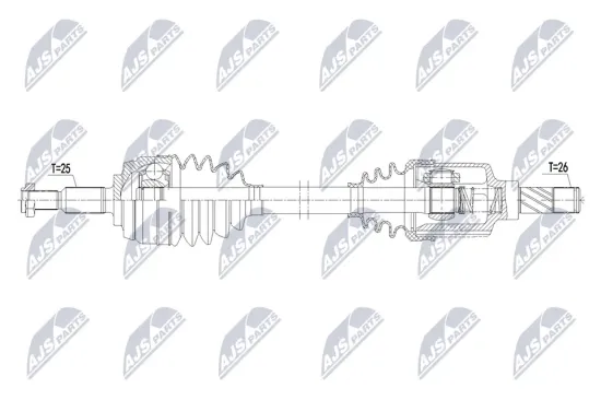 Antriebswelle Vorderachse rechts NTY NPW-RE-284 Bild Antriebswelle Vorderachse rechts NTY NPW-RE-284