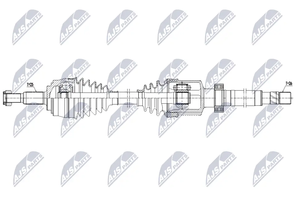 Antriebswelle Vorderachse rechts NTY NPW-RE-288