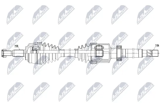 Antriebswelle Vorderachse rechts NTY NPW-RE-288 Bild Antriebswelle Vorderachse rechts NTY NPW-RE-288
