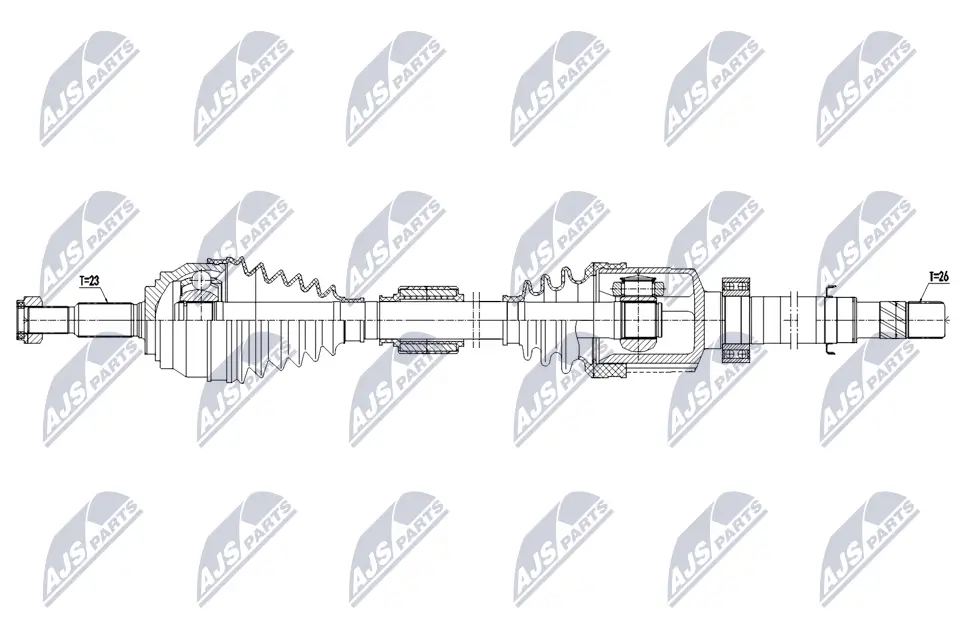 Antriebswelle Vorderachse rechts NTY NPW-RE-289