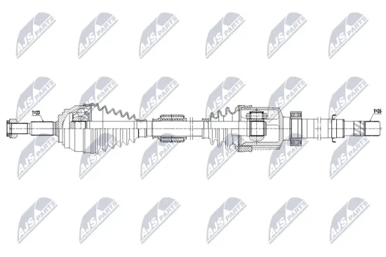Antriebswelle Vorderachse rechts NTY NPW-RE-289 Bild Antriebswelle Vorderachse rechts NTY NPW-RE-289