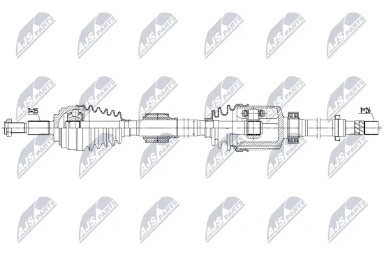 Antriebswelle Vorderachse rechts NTY NPW-RE-291 Bild Antriebswelle Vorderachse rechts NTY NPW-RE-291