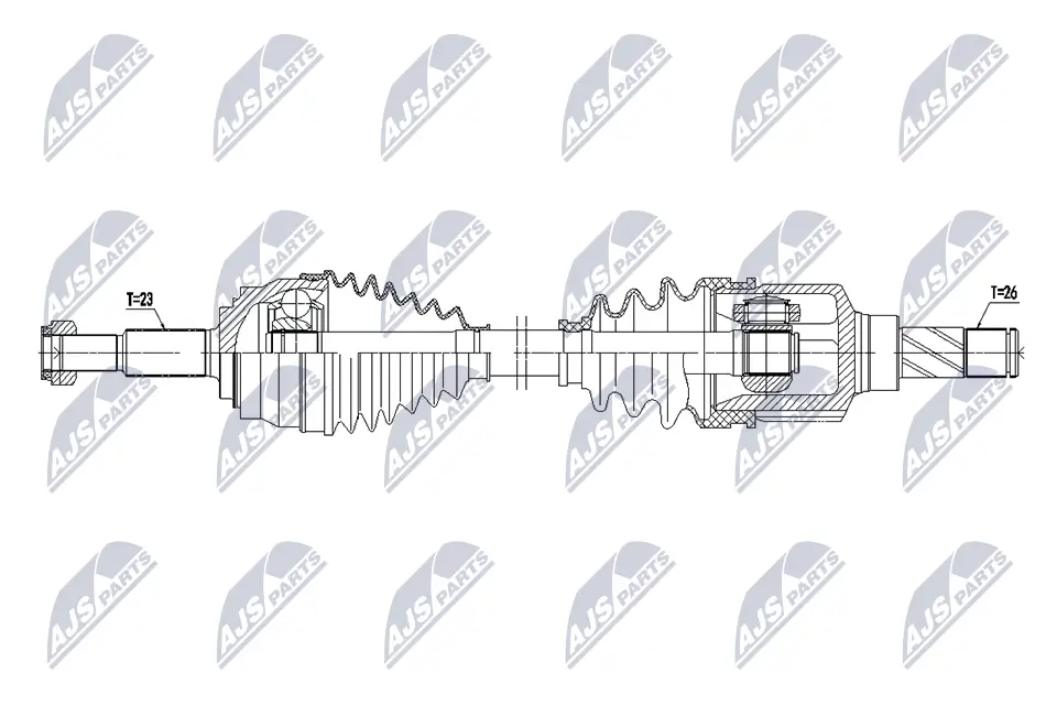Antriebswelle Vorderachse links NTY NPW-RE-295
