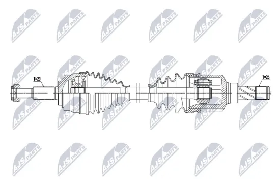 Antriebswelle Vorderachse links NTY NPW-RE-295 Bild Antriebswelle Vorderachse links NTY NPW-RE-295