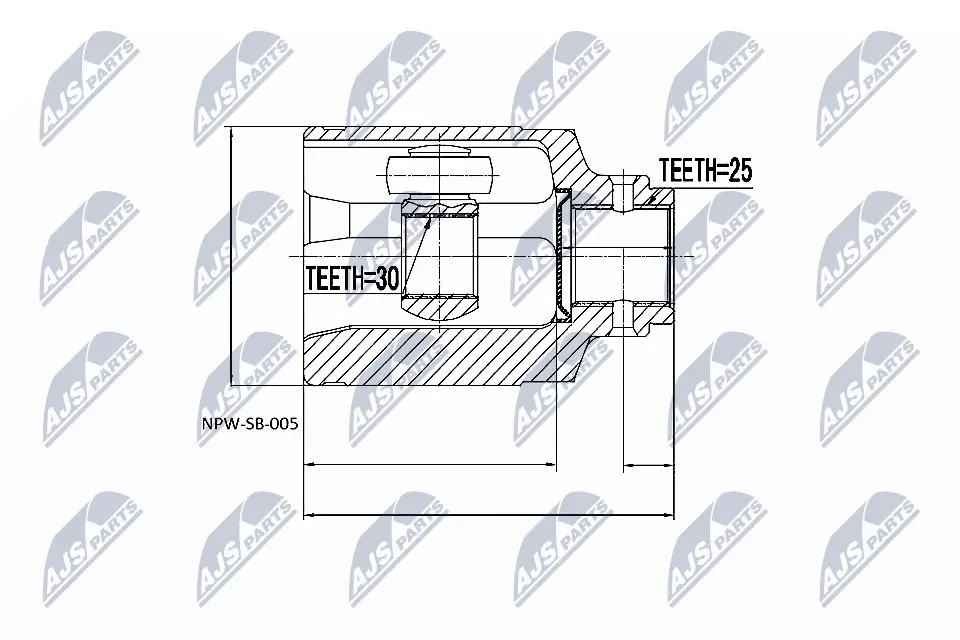 Gelenksatz, Antriebswelle Vorderachse links Vorderachse rechts NTY NPW-SB-005