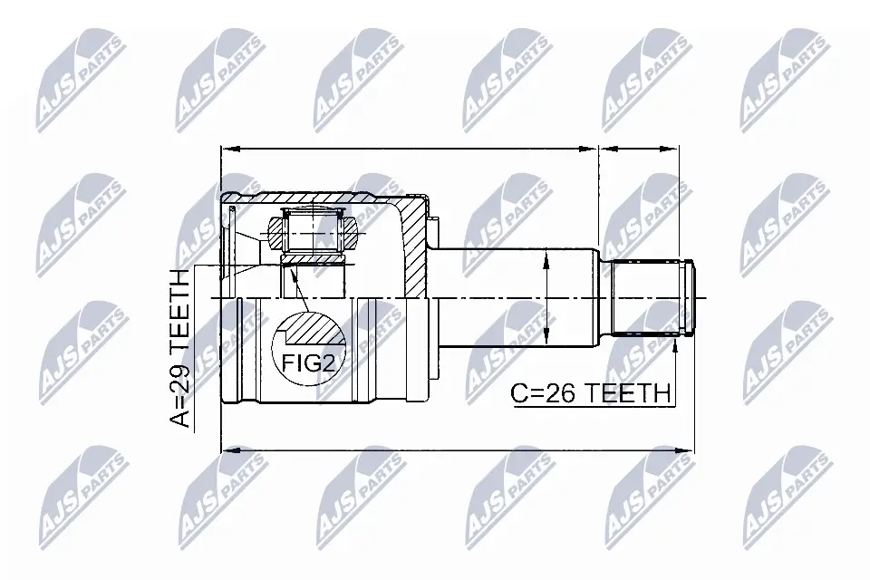 Gelenksatz, Antriebswelle getriebeseitig NTY NPW-SU-005