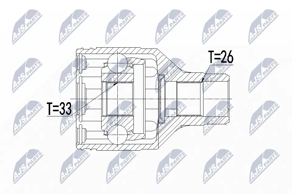 Gelenksatz, Antriebswelle getriebeseitig NTY NPW-SU-016