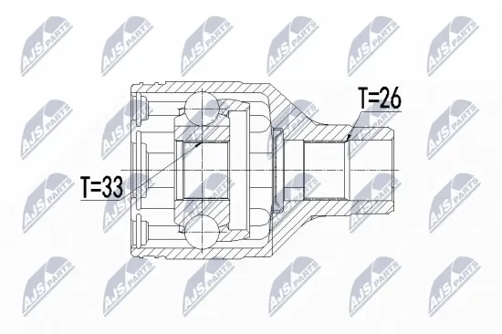 Gelenksatz, Antriebswelle getriebeseitig NTY NPW-SU-016 Bild Gelenksatz, Antriebswelle getriebeseitig NTY NPW-SU-016