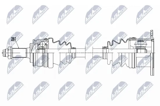 Antriebswelle Vorderachse links NTY NPW-SU-023 Bild Antriebswelle Vorderachse links NTY NPW-SU-023