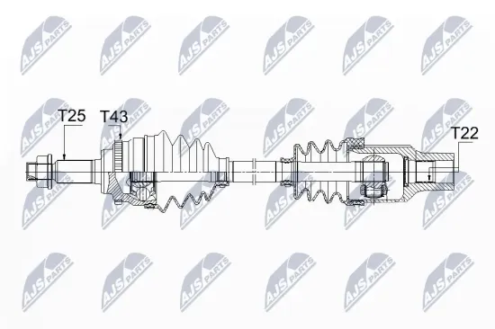 Antriebswelle Vorderachse rechts NTY NPW-SU-025 Bild Antriebswelle Vorderachse rechts NTY NPW-SU-025