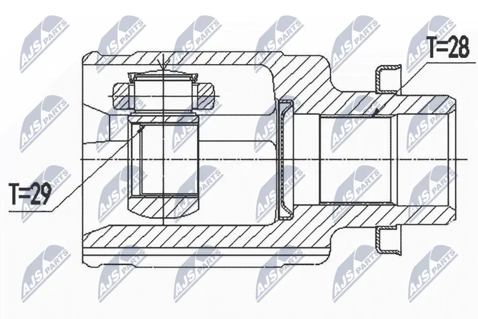 Gelenksatz, Antriebswelle Vorderachse rechts NTY NPW-SU-036