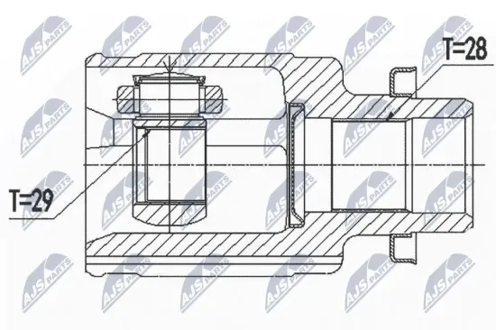 Gelenksatz, Antriebswelle Vorderachse rechts NTY NPW-SU-036 Bild Gelenksatz, Antriebswelle Vorderachse rechts NTY NPW-SU-036