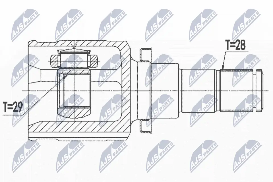 Gelenksatz, Antriebswelle Vorderachse links NTY NPW-SU-038