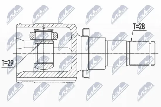 Gelenksatz, Antriebswelle Vorderachse links NTY NPW-SU-038 Bild Gelenksatz, Antriebswelle Vorderachse links NTY NPW-SU-038