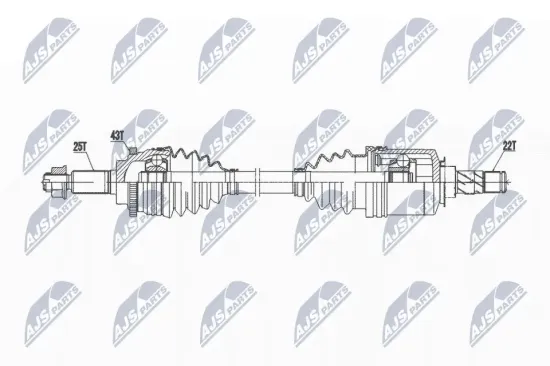 Antriebswelle Vorderachse links NTY NPW-SU-050 Bild Antriebswelle Vorderachse links NTY NPW-SU-050