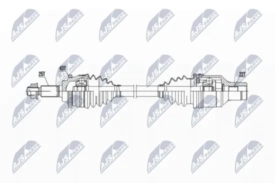 Antriebswelle Vorderachse rechts NTY NPW-SU-052 Bild Antriebswelle Vorderachse rechts NTY NPW-SU-052