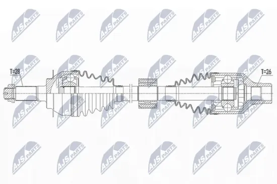 Antriebswelle Vorderachse rechts NTY NPW-SU-054 Bild Antriebswelle Vorderachse rechts NTY NPW-SU-054