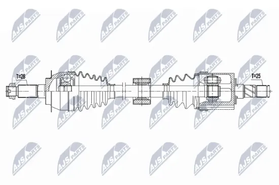 Antriebswelle Vorderachse links NTY NPW-SU-063 Bild Antriebswelle Vorderachse links NTY NPW-SU-063