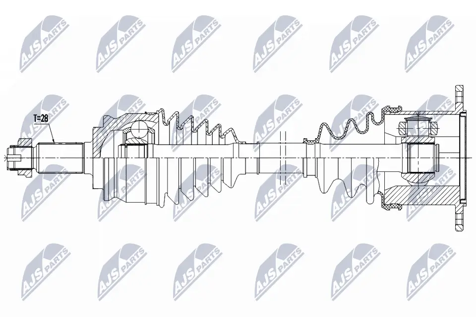 Antriebswelle Hinterachse links Hinterachse rechts NTY NPW-SU-065
