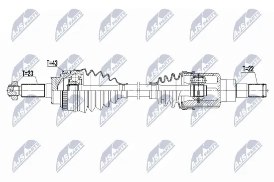 Antriebswelle Vorderachse links NTY NPW-SU-075 Bild Antriebswelle Vorderachse links NTY NPW-SU-075