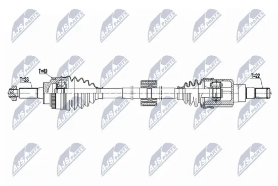 Antriebswelle Vorderachse rechts NTY NPW-SU-077 Bild Antriebswelle Vorderachse rechts NTY NPW-SU-077