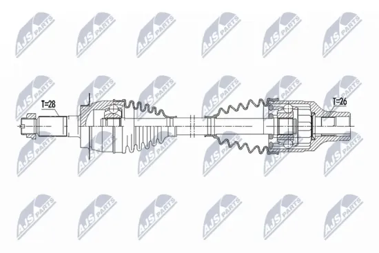 Antriebswelle Vorderachse rechts NTY NPW-SU-081 Bild Antriebswelle Vorderachse rechts NTY NPW-SU-081
