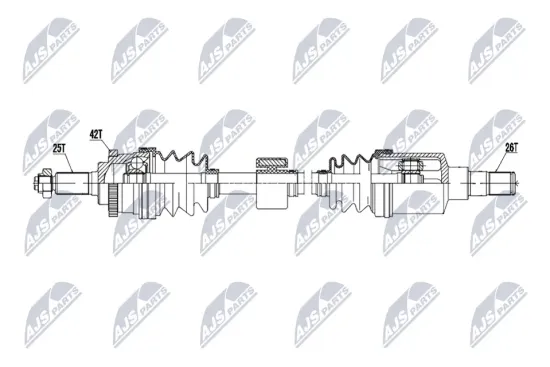Antriebswelle Vorderachse links NTY NPW-SU-087 Bild Antriebswelle Vorderachse links NTY NPW-SU-087