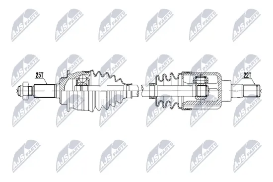 Antriebswelle Vorderachse links NTY NPW-SU-091 Bild Antriebswelle Vorderachse links NTY NPW-SU-091