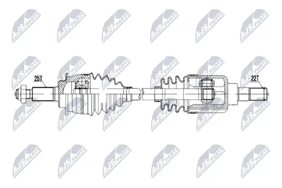 Antriebswelle Vorderachse rechts NTY NPW-SU-092 Bild Antriebswelle Vorderachse rechts NTY NPW-SU-092