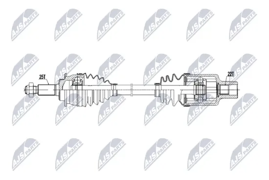 Antriebswelle Vorderachse rechts NTY NPW-SU-093 Bild Antriebswelle Vorderachse rechts NTY NPW-SU-093