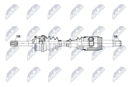 Antriebswelle Vorderachse rechts NTY NPW-SU-095 Bild Antriebswelle Vorderachse rechts NTY NPW-SU-095