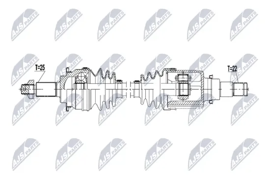Antriebswelle Vorderachse links NTY NPW-SU-096 Bild Antriebswelle Vorderachse links NTY NPW-SU-096