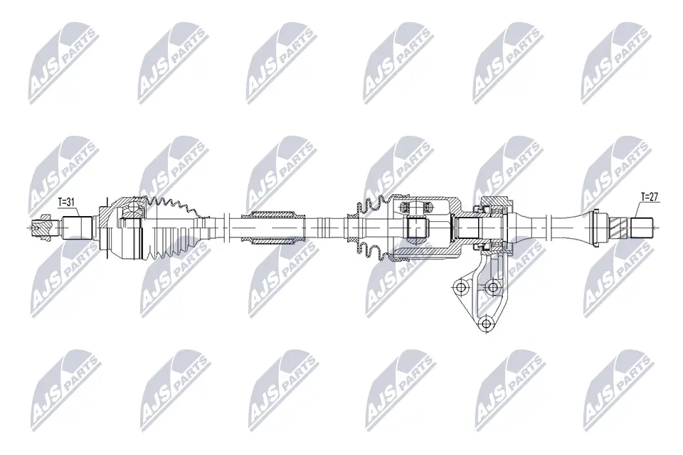 Antriebswelle Vorderachse rechts NTY NPW-SU-105