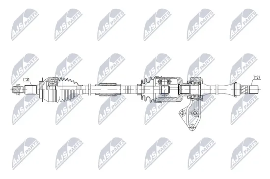 Antriebswelle Vorderachse rechts NTY NPW-SU-105 Bild Antriebswelle Vorderachse rechts NTY NPW-SU-105
