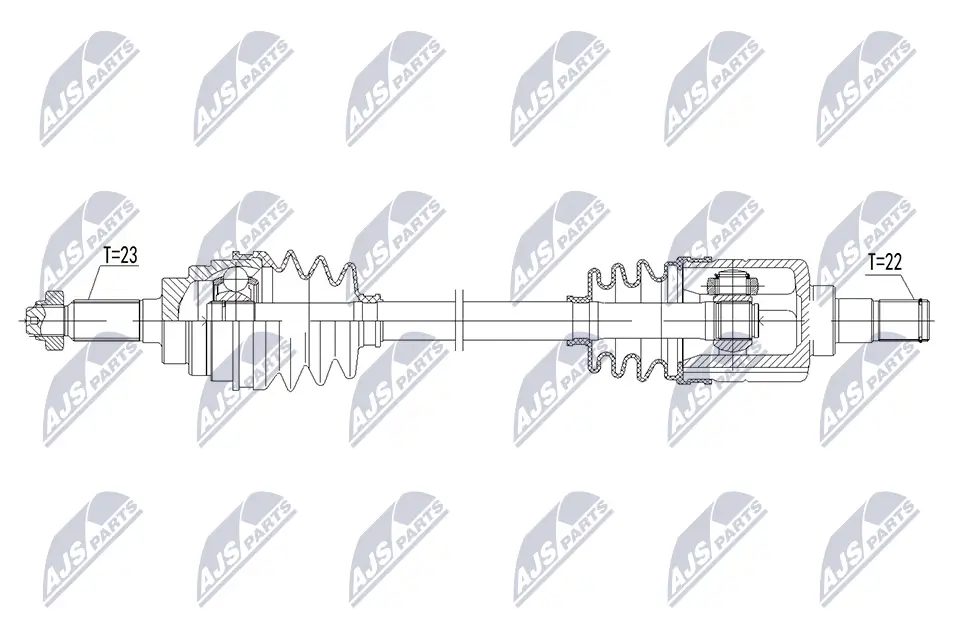 Antriebswelle Vorderachse rechts NTY NPW-SU-106