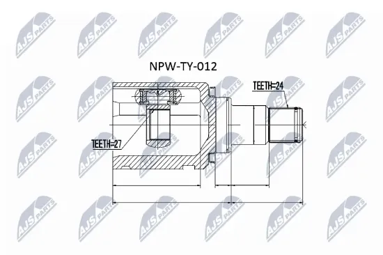 Gelenksatz, Antriebswelle getriebeseitig Vorderachse links NTY NPW-TY-012 Bild Gelenksatz, Antriebswelle getriebeseitig Vorderachse links NTY NPW-TY-012