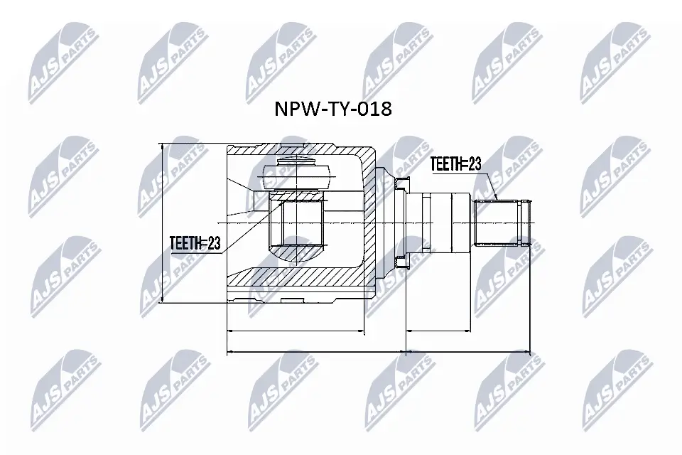 Gelenksatz, Antriebswelle Vorderachse rechts getriebeseitig NTY NPW-TY-018