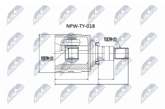 Gelenksatz, Antriebswelle Vorderachse rechts getriebeseitig NTY NPW-TY-018 Bild Gelenksatz, Antriebswelle Vorderachse rechts getriebeseitig NTY NPW-TY-018