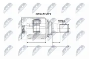 Gelenksatz, Antriebswelle getriebeseitig Vorderachse links NTY NPW-TY-023